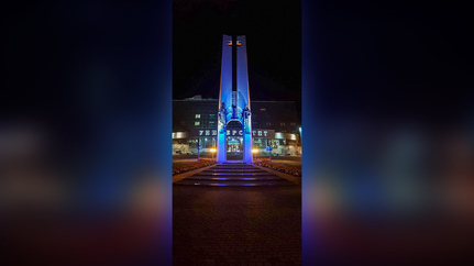 Подсветка памятника Кирилла и Мефодия